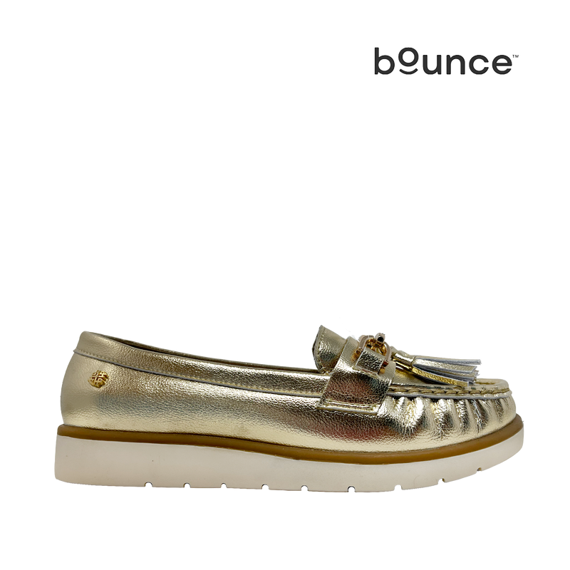 Mocasines Astrid para mujer color dorado