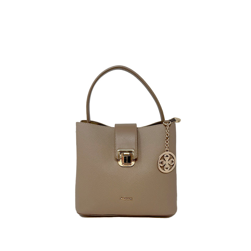 Cartera satchel Bik para mujer color nude