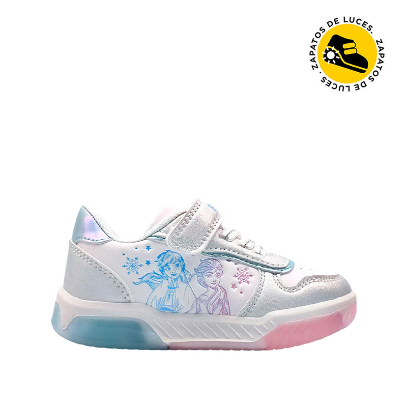 Tennis con luces Frozen para niña color blanco