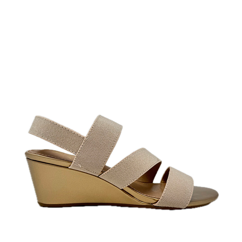 Sandalias de cuña Tafani para mujer color dorado