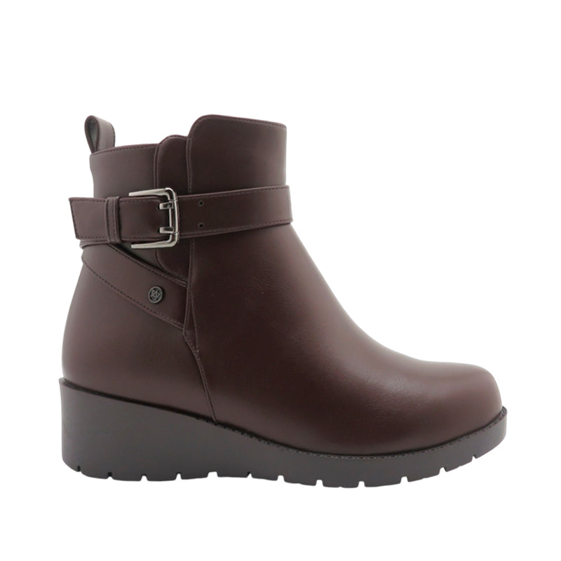 Botines de cuña Xamira para mujer color café