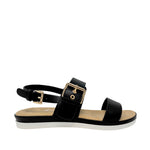 Sandalias flats Obelia para mujer color negro