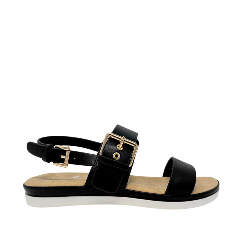 Sandalias flats Obelia para mujer color negro