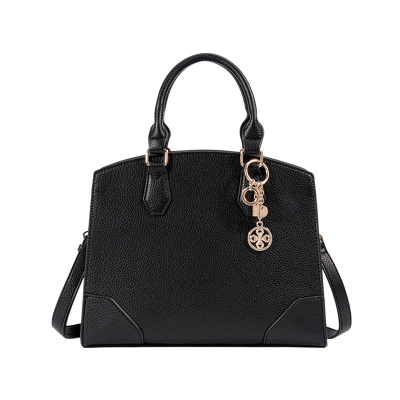 Cartera satchel Lauren para mujer color negro