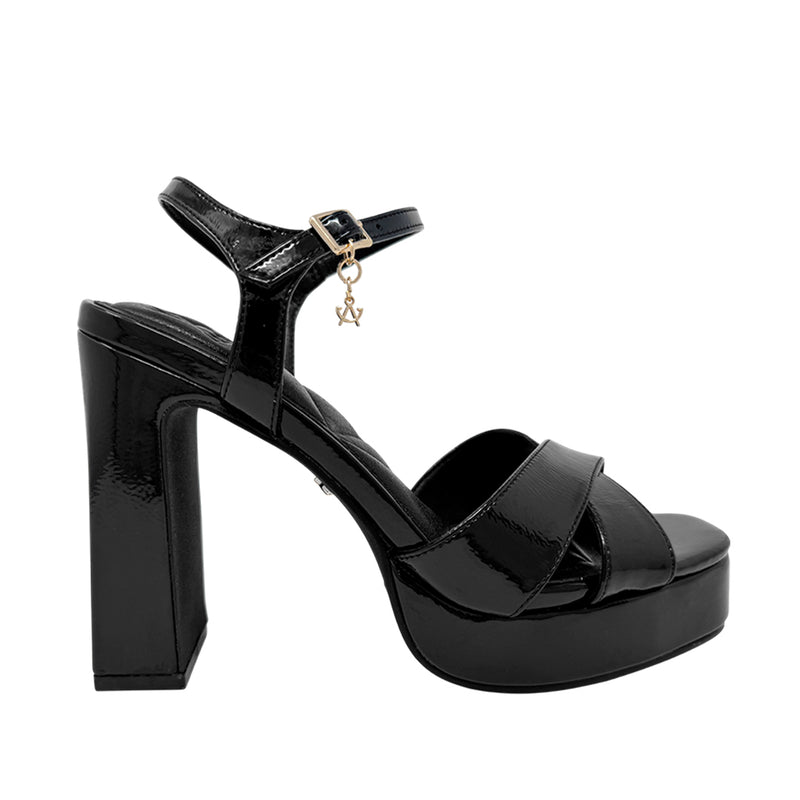 Sandalias de tacón Quilzel para mujer color negro