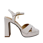 Sandalias de tacón Quilzel para mujer color nude