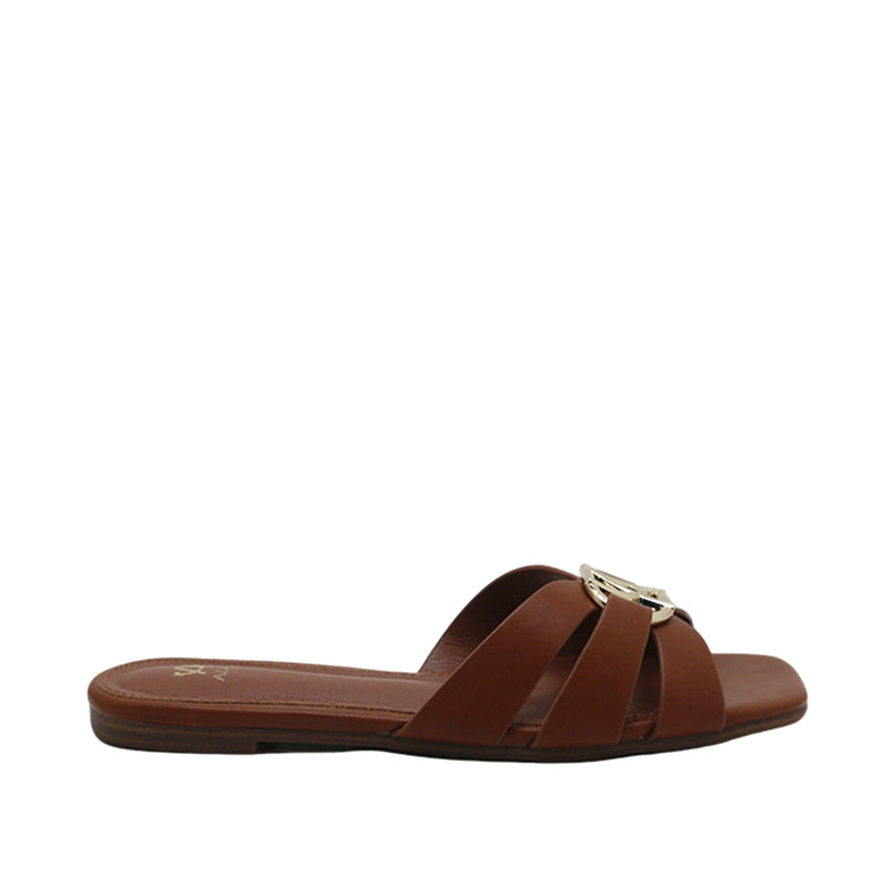 Sandalias flats Dari para mujer color tan