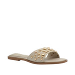 Sandalias flats Gia para mujer color hueso