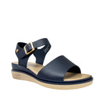 Sandalias flats Denisse para mujer color navy