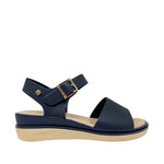 Sandalias flats Denisse para mujer color navy