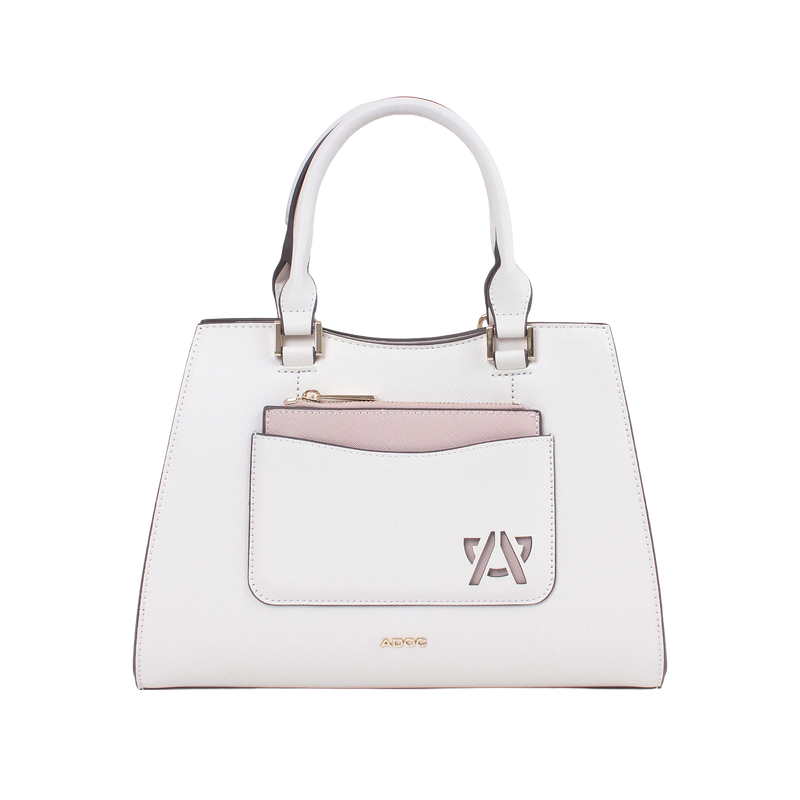 Cartera satchel Olivia para mujer color hueso