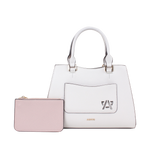 Cartera satchel Olivia para mujer color hueso