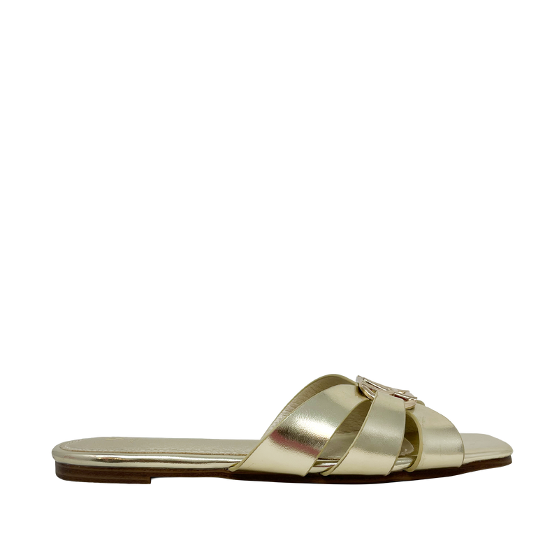 Sandalias flats Dari para mujer color dorado