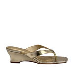 Sandalias de cuña Scarlet para mujer color dorado