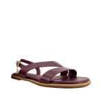 Sandalias flats Galatea para mujer color vino