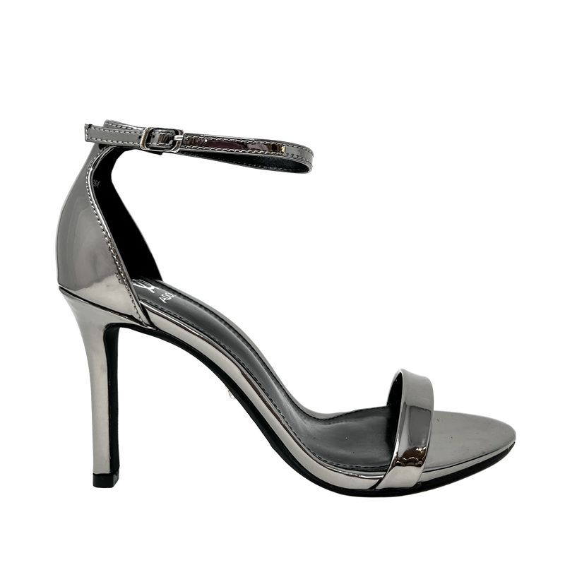 Sandalias de tacón Brazen para mujer color plateado