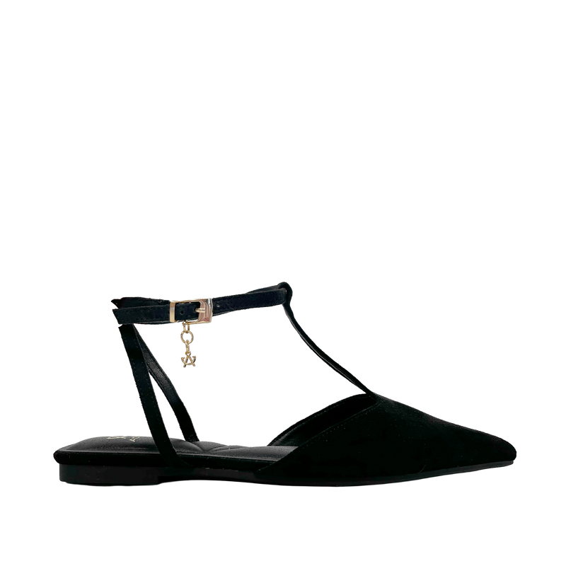 Ballerinas ankle strap Nivika para mujer color negro