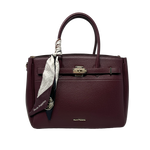 Cartera satchel Saphira para mujer color burgundy