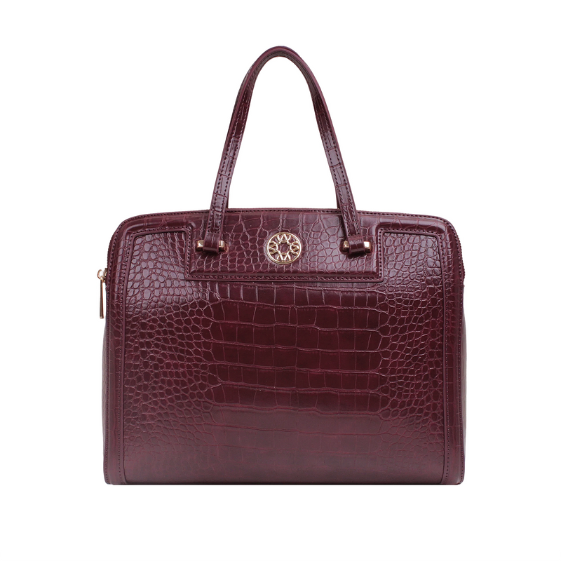 Cartera satchel Kendra para mujer color burgundy
