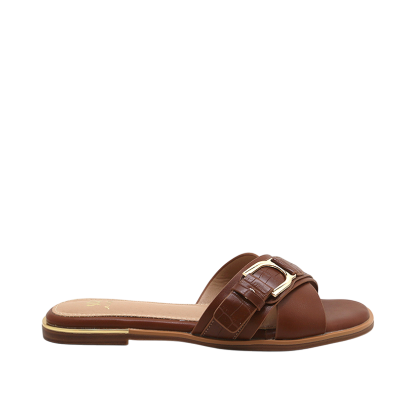Sandalias flats Rita para mujer color tan